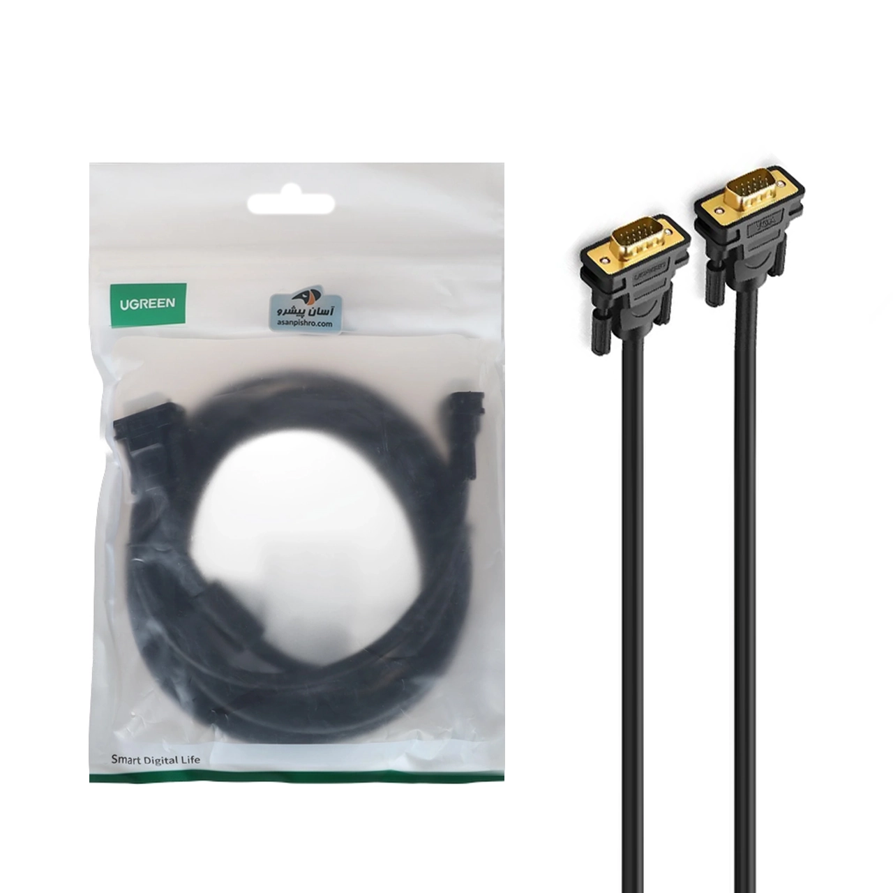کابل سه متری UGREEN VGA مدل VG101-11631 - مشکی