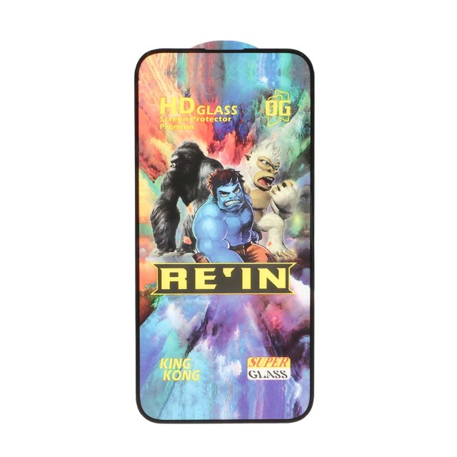 محافظ صفحه نمایش شیشه ای Full Cover REIN مدل iPhone 14 Pro Max - مشکی