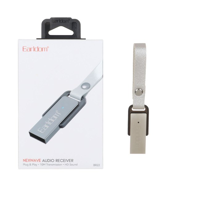 گیرنده بلوتوثی صدا Earldom مدل BR22 - خاکستری(دارای میکروفن و قابلیت مکالمه)