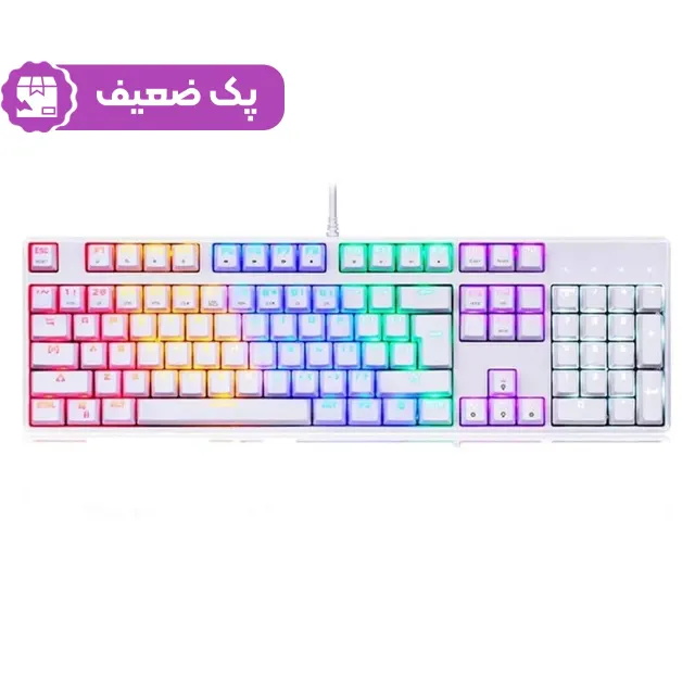 کیبورد باسیم گیمینگ Motospeed مدل CK107 - سفید - پک ضعیف
