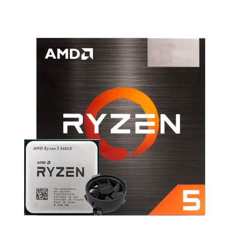پردازنده دسکتاپ AMD مدل Ryzen 5 5600X • همراه با جعبه و خنک کننده ⁃ باندل با مادربرد