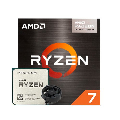 پردازنده دسکتاپ AMD مدل Ryzen 7 5700G • همراه با جعبه و خنک کننده ⁃ باندل با مادربرد