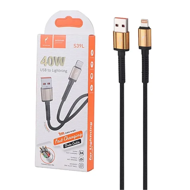 کابل شارژ فست آیفون Sky Dolphin مدل S39L - مشکی - TCO
