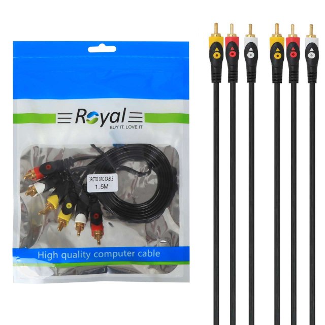 کابل صدا و تصویر 3 به 3 رویال 1.5 متری - RYL