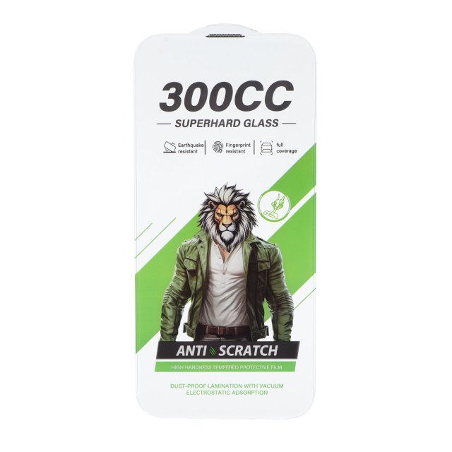 محافظ صفحه نمایش شیشه ای بدون حاشیه SuperHard 300CC مدل Apple iPhone 16 Pro Max