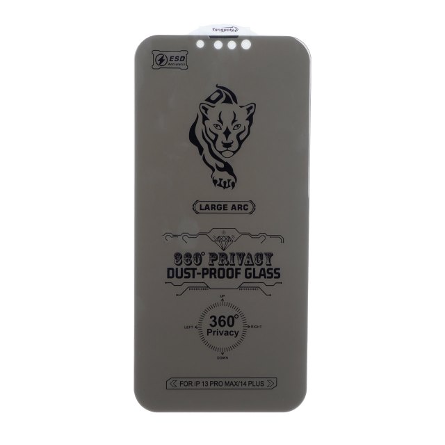 محافظ صفحه نمایش شیشه ای YongPoly 360 ESD Privacy بدون حاشیه توری دار Apple iPhone 13 Pro Max / iPhone 14 Plus