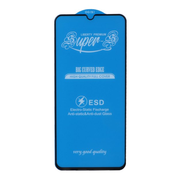 محافظ صفحه نمایش شیشه ای آنتی استاتیک مات Full Cover Super S-OG مدل Samsung A14 / M14 / F14 / A22 5G - مشکی (بدون پک)
