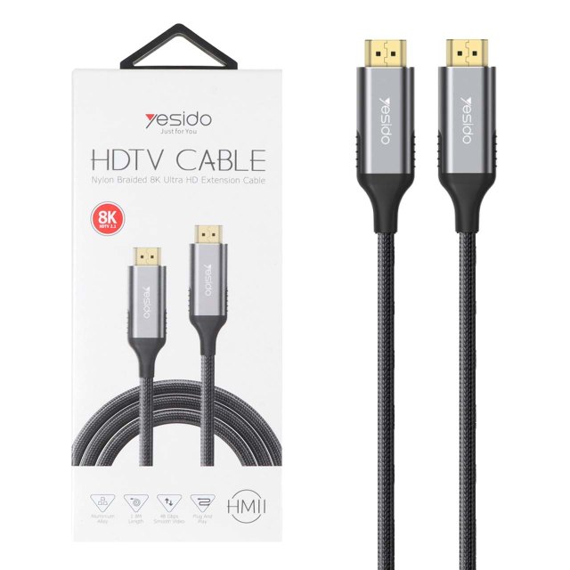 کابل 1.8 متری Yesido HDMI مدل HM11 - مشکی (گارانتی شش ماه تعویض نیکان همراه)