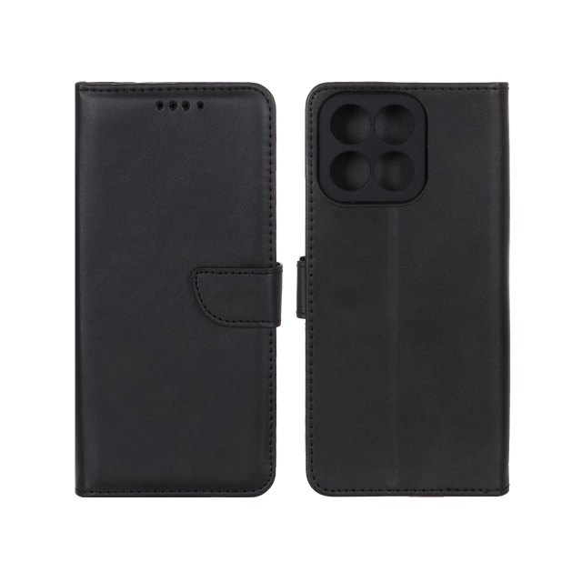 کیف چرمی موبایل مگنتی محافظ لنزدار Honor X7c - مشکی