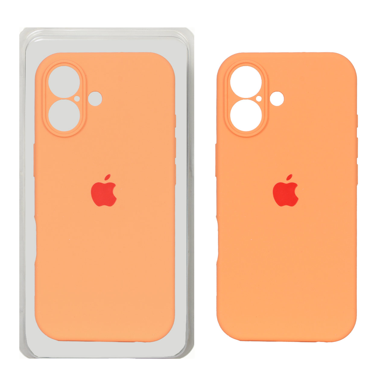 قاب سیلیکونی پاک کنی محافظ لنزدار اورجینال Apple iPhone 17 - نارنجی روشن (پک دار) - NTC