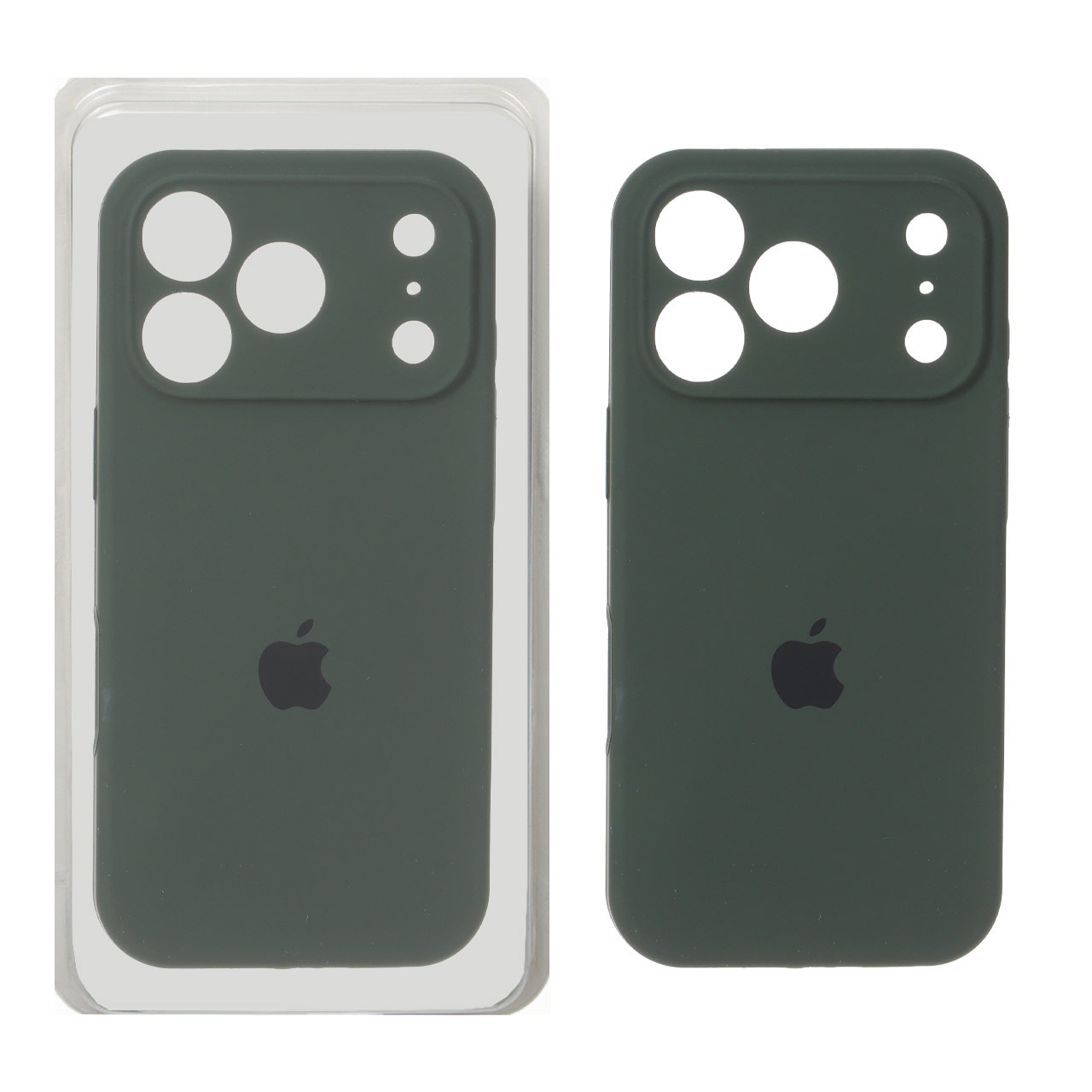 قاب سیلیکونی پاک کنی محافظ لنزدار اورجینال Apple iPhone 17 Pro Max - سبز تیره (پک دار) - NTC