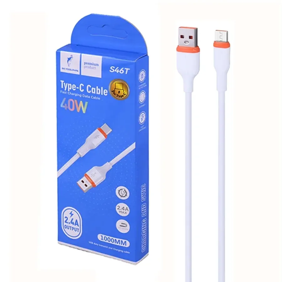 کابل شارژ فست اندروید Sky Dolphin مدل S46V - سفید - TCO - تصویر 1