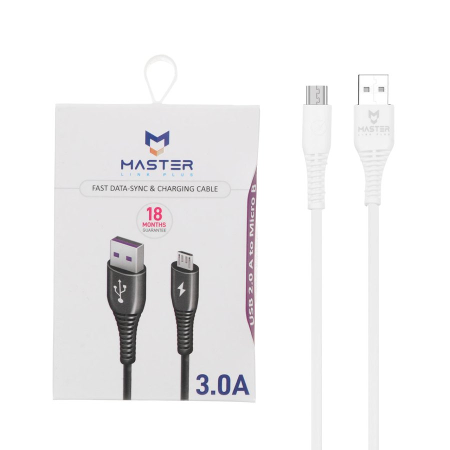 کابل شارژ فست اندروید MASTER مدل ETM 005 - سفید - تصویر 1
