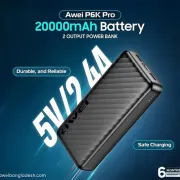 پاوربانک فست شارژ awei 20000mAh مدل P6K Pro - مشکی - RYL - تصویر 4