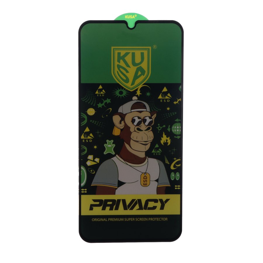 محافظ صفحه نمایش شیشه ای Full Cover Kusa - Privacy Anti Static مدل Samsung Galaxy A34 - تصویر 1