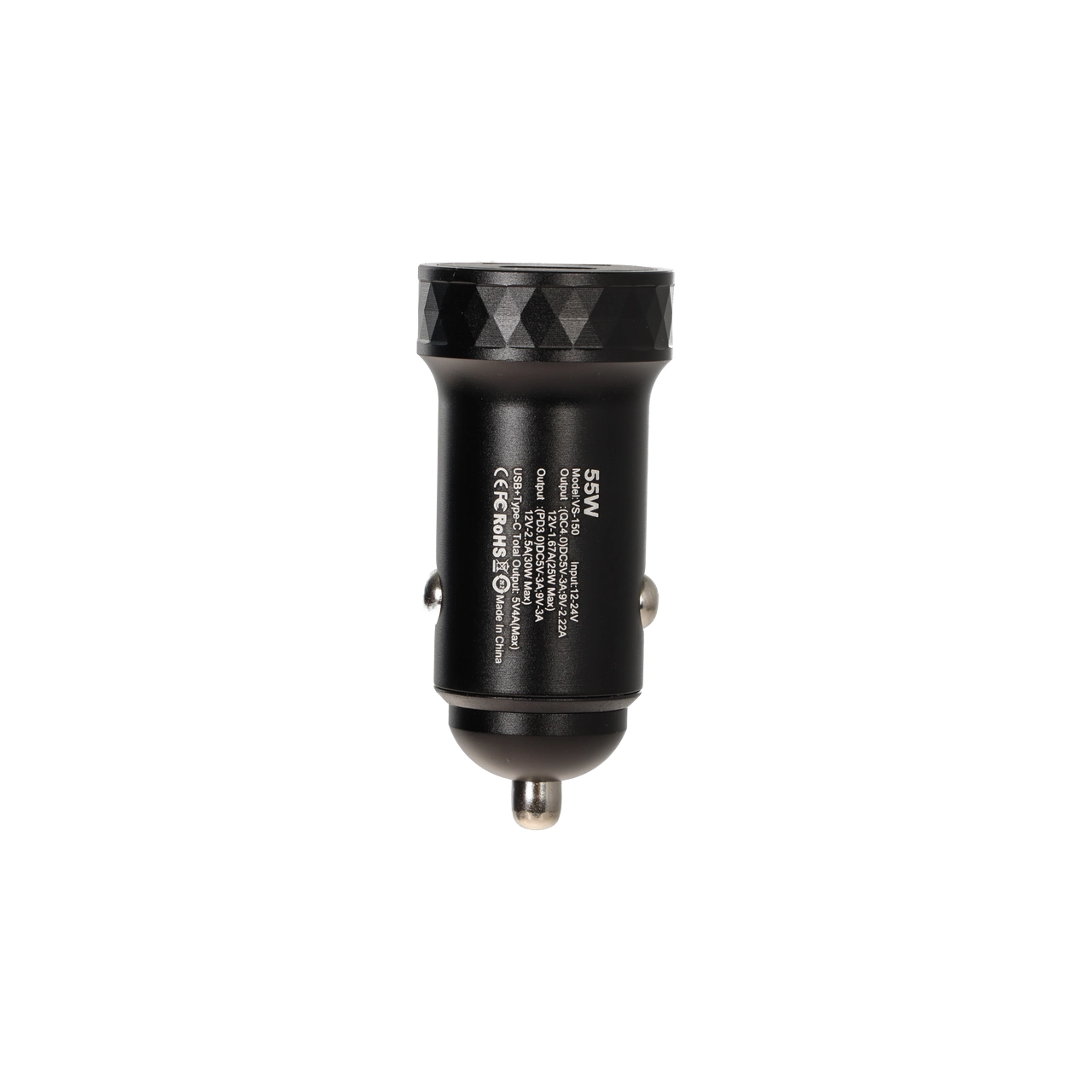 نمای دیگر شارژر فندکی PD و فست دو پورت V-Smart مدل VS-150 55W - مشکی - BSA