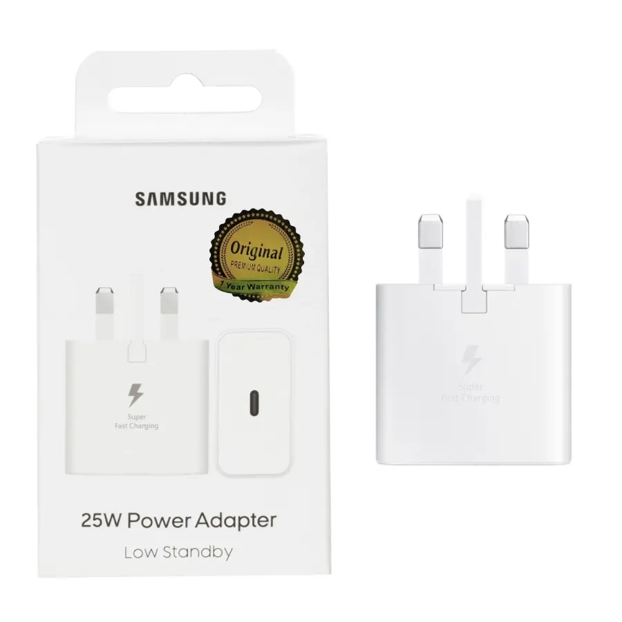 شارژر دیواری سه پین PD و فست تک پورت 25W Samsung مدل EP-T2510 Low Standby - سفید - MMS (گارانتی 6 ماهه YA) - تصویر 1
