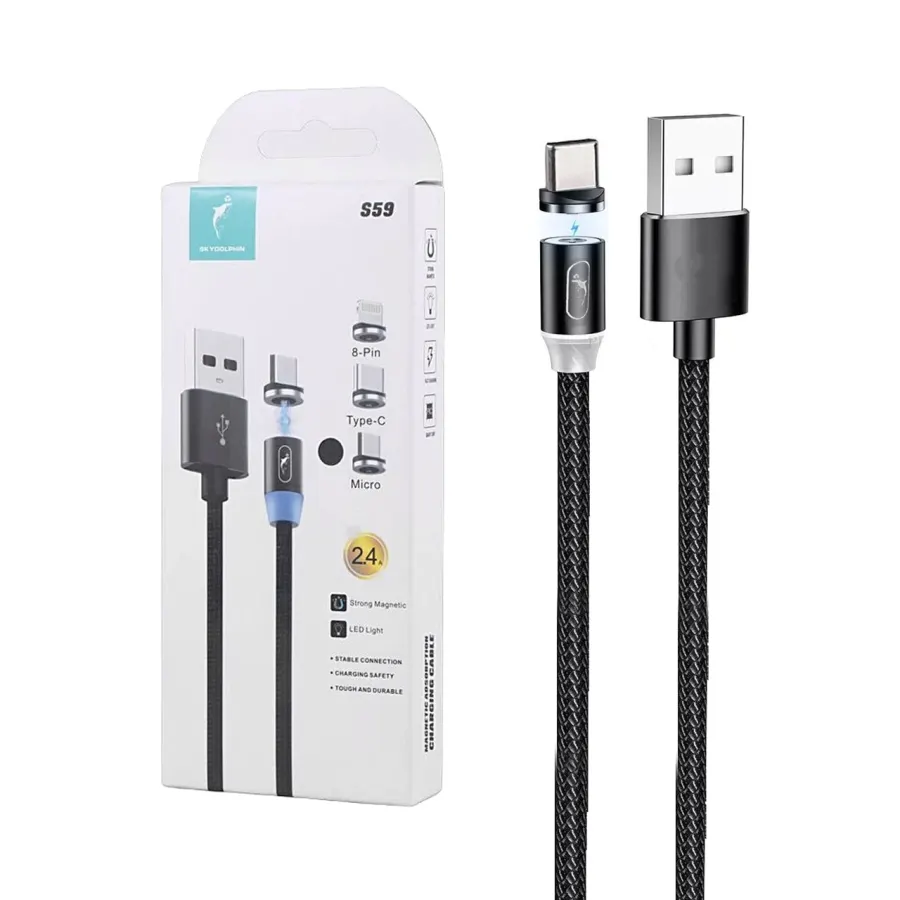 کابل شارژ فست Sky Dolphin Type-C مدل S59 - مشکی - TCO - تصویر 1