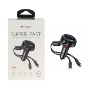شارژر فندکی PD و فست سه پورت Yesido مدل Y61 53W - مشکی (گارانتی 6 ماه تعویض نیکان همراه) - تصویر 1