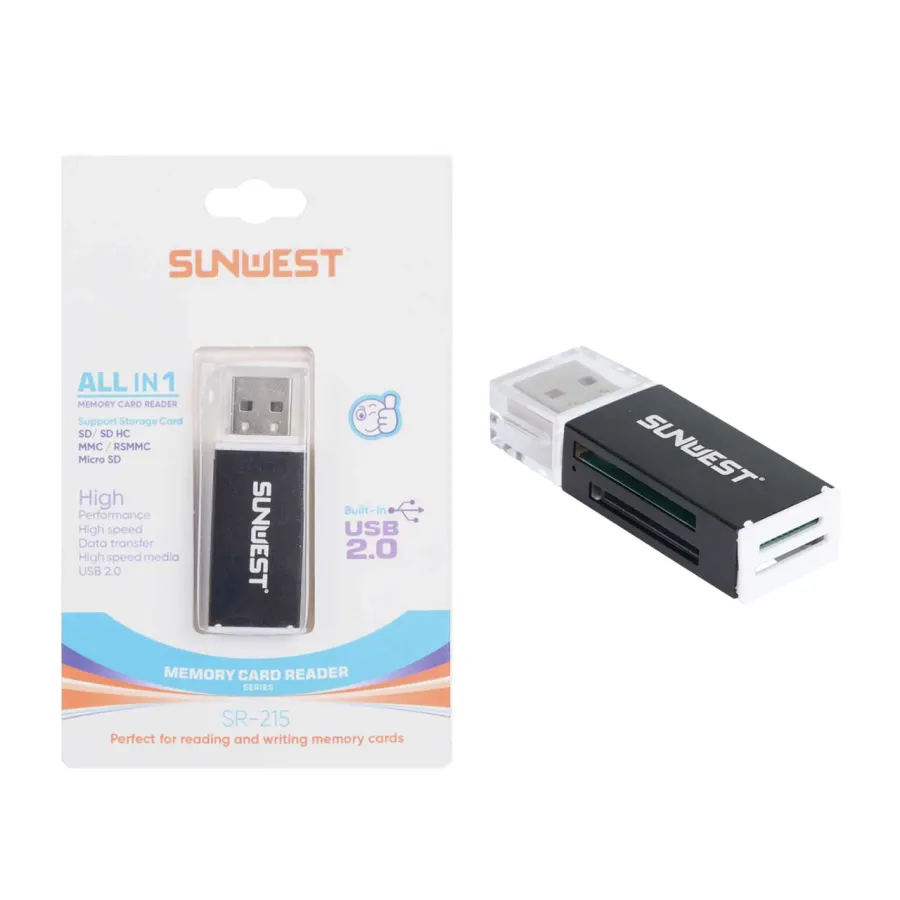 رم ریدر SunWest مدل SR-215 - مشکی - TCO - تصویر 1