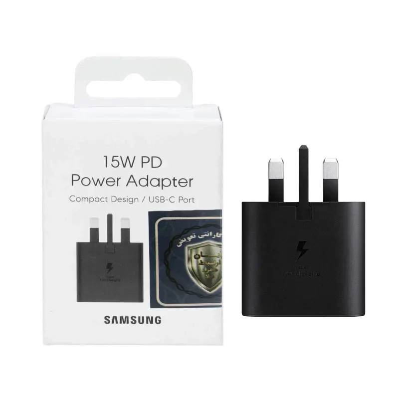 شارژر دیواری سه پین فست و PD تک پورت Samsung مدل T1510 15W - مشکی (گارانتی 6 ماهه شرکتی) - تصویر 1