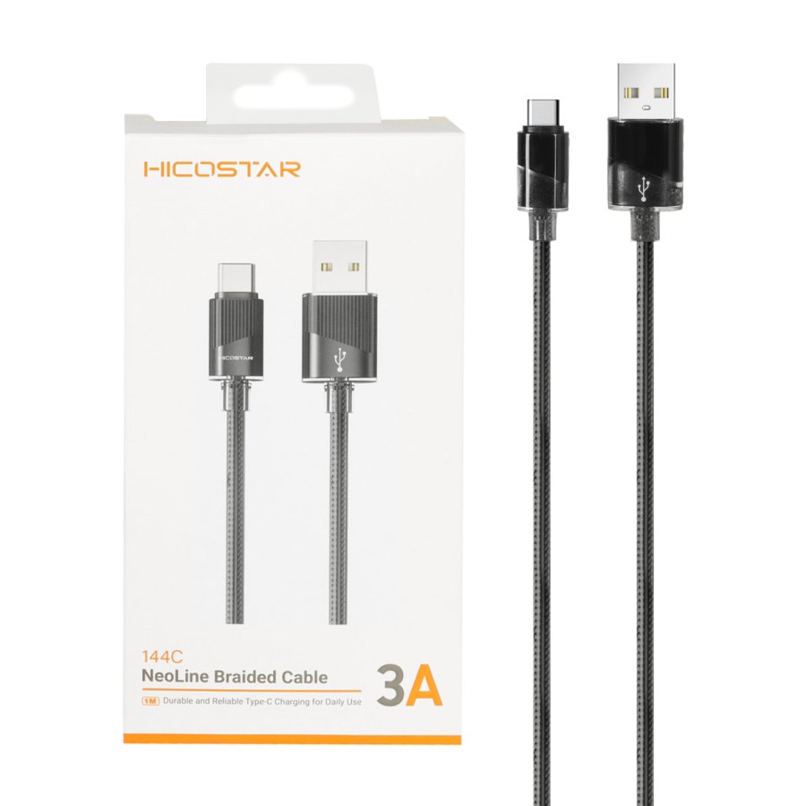 کابل شارژ فست Hicostar Type-C مدل 144C - مشکی - تصویر 1