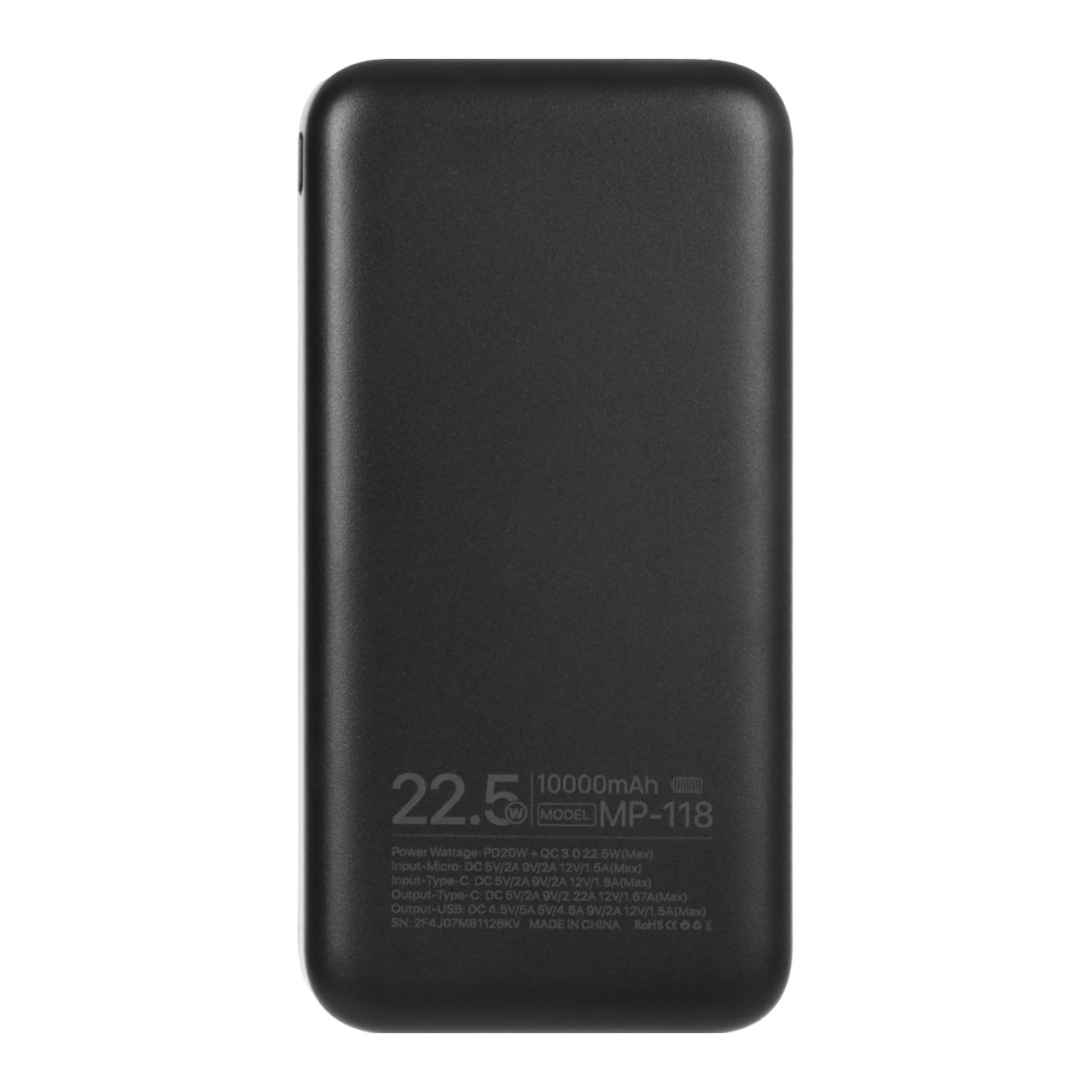 نمای دیگر پاوربانک PD و فست شارژ Miller 22.5W 10000mAh مدل MP-118 - مشکی (گارانتی پارتیان پایا)