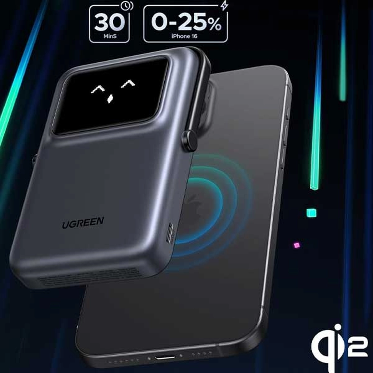 نمای دیگر پاوربانک وایرلس PD و فست شارژ UGREEN 20W 10000mAh مدل Uno PB764-45329 - خاکستری (گارانتی 18 ماهه آسان پیشرو)