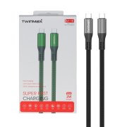 کابل شارژ فست TwinMax Type-C To Type-C مدل M-15 65W - نقره ای - MMX - تصویر 1