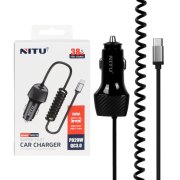شارژر فندکی فست و PD تک پورت NITU مدل NDC25 38W بهمراه کابل متصل Type-C - مشکی (گارانتی 12 ماه تعویض نیکان همراه) - تصویر 1