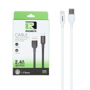 کابل شارژ فست ROBIX Type-C مدل R001 - سفید - MDM - تصویر 1