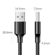 کابل سه متری UGREEN USB2.0 مدل US102-30136 - مشکی - تصویر 2