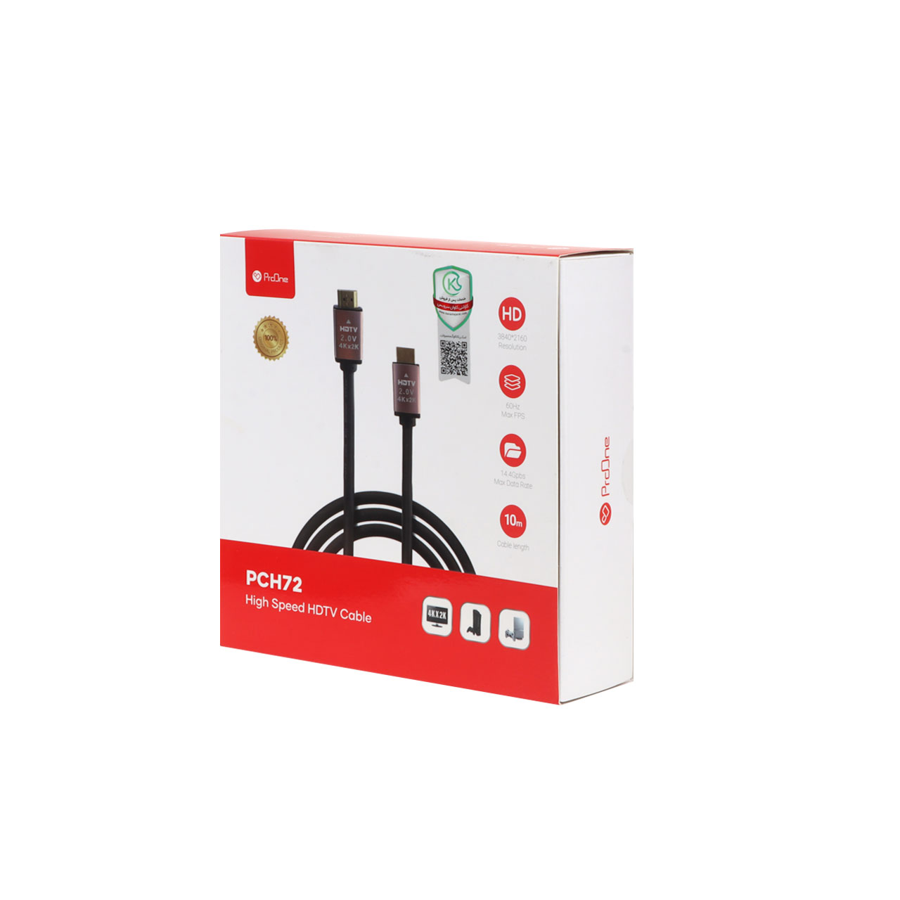 نمای دیگر کابل 10 متری ProOne HDMI مدل PCH72 - مشکی