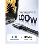 کابل شارژ PD و فست UGREEN Type-C To Type-C مدل 70427 100W - مشکی - تصویر 4