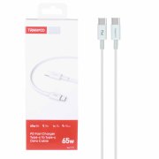 کابل شارژ PD و فست TRANYOO Type-C To Type-C 65W مدل T-P3 - سفید - تصویر 1