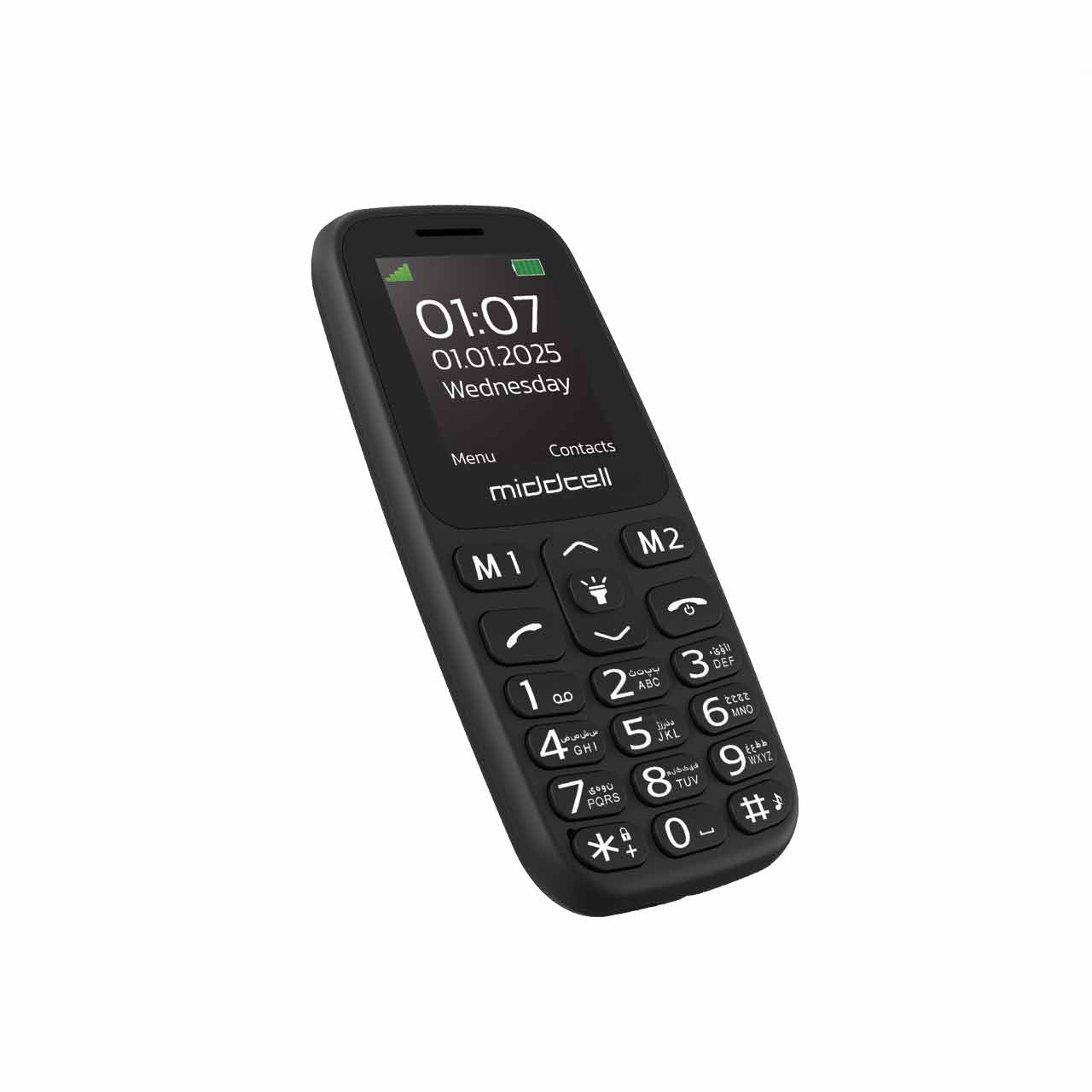 نمای دیگر گوشی موبایل Middcell مدل M107 - مشکی