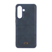 قاب پافر طرح چرم سه تکه لوگو فلزی Samsung Galaxy A56 / A36 - سرمه ای - تصویر 1