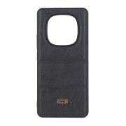 قاب پافر طرح چرم سه تکه لوگو فلزی Xiaomi Redmi Note 15 / Poco M8 5G - مشکی - تصویر 1