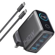 شارژر دیواری PD و فست چهار پورت Anker مدل B2697KZ1 140W به همراه کابل شارژ Type-C To Type-C - خاکستری تیره (گارانتی شش ماهه ایویز) - تصویر 1