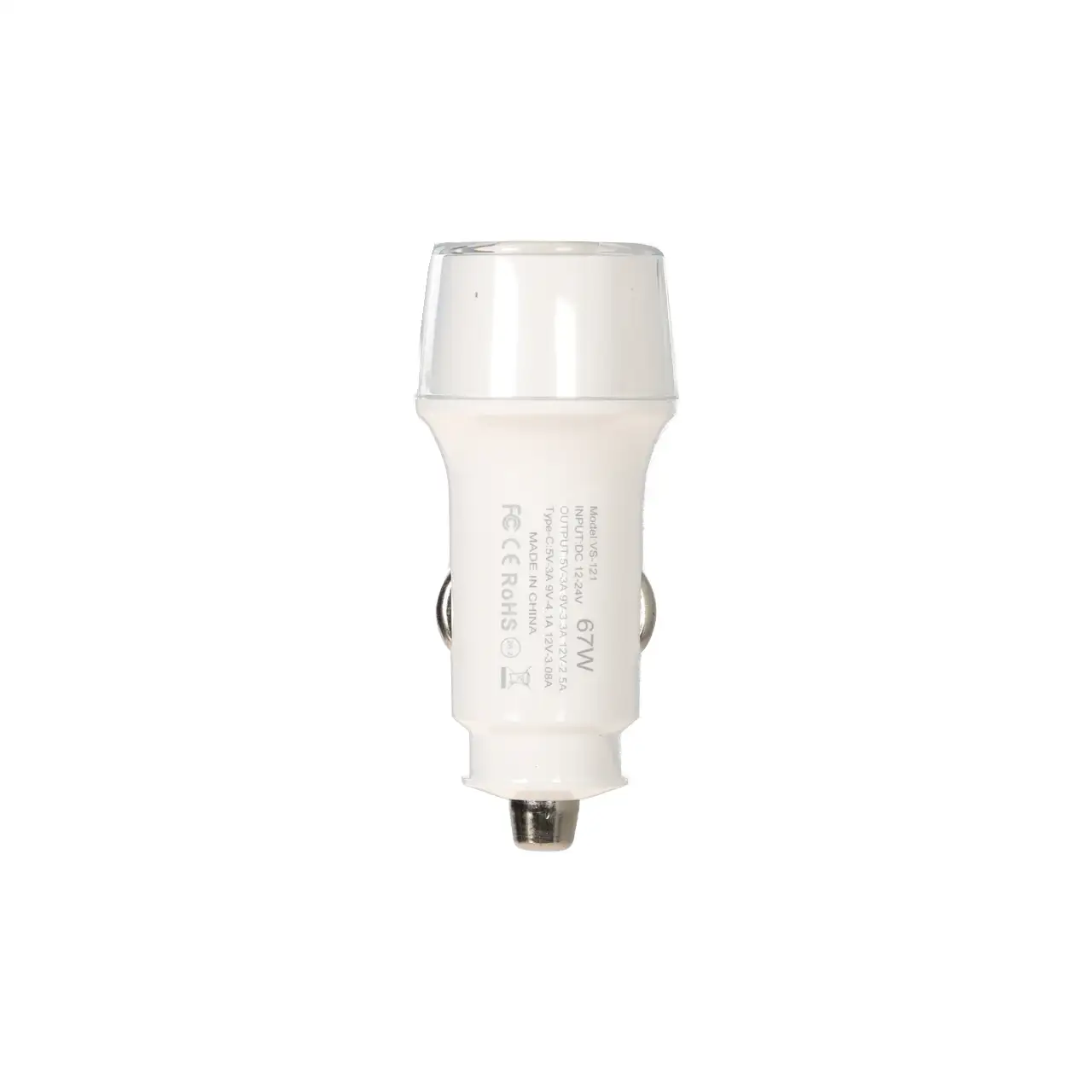 نمای دیگر شارژر فندکی فست دو پورت V-Smart مدل VS-121 38W - سفید - BSA