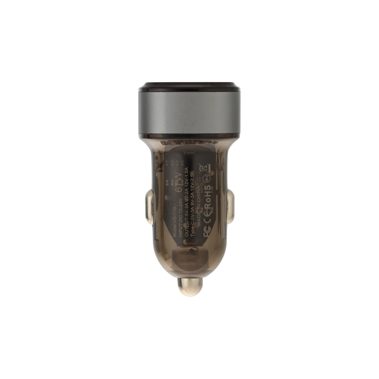 نمای دیگر شارژر فندکی PD و فست دو پورت V-Smart مدل VS-110 67W - نقرآبی - BSA