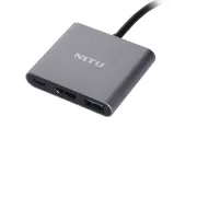 هاب و تبدیل Type-C به HDMI مدل NITU NN36 ، سه پورت مخصوص موبایل و تبلت و لپ تاپ – خاکستری - پک ضعیف (گارانتی شش ماه تعویض نیکان همراه) - تصویر 2