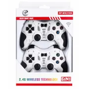دسته بازی دوبل شوک دار بی سیم XP Product مدل XP-Mx319S - سفید - تصویر 2
