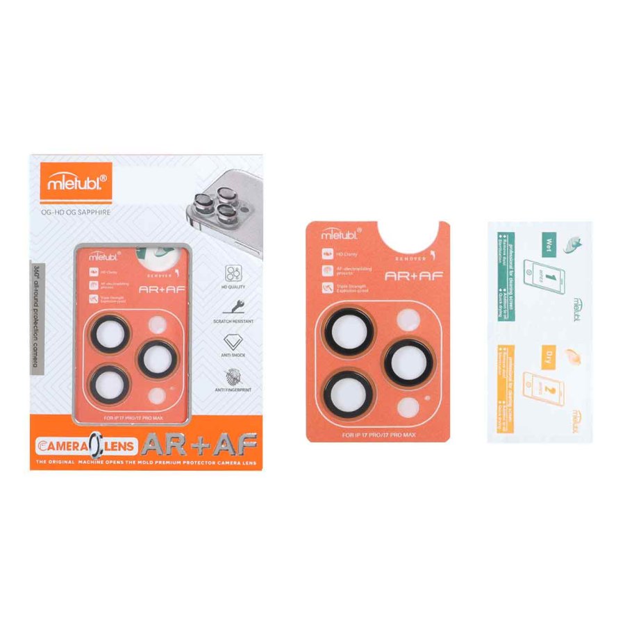 محافظ لنز رینگی اورجینال Mietubl شابلون دار Apple iPhone 17 Pro Max / iPhone 17 Pro - نارنجی (پک دار) - NTC - تصویر 1