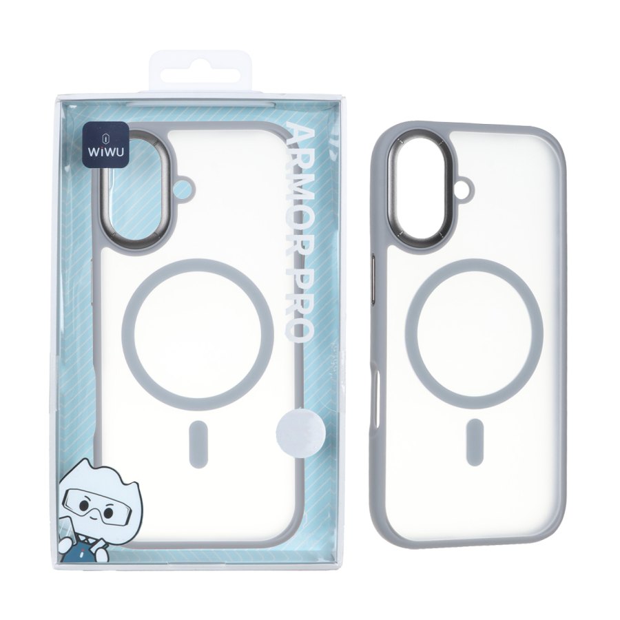 قاب اورجینال WIWU مدل Armor Pro FGG-012 مات MagSafe مدل Apple iPhone 17 - طوسی (پک دار) - تصویر 1
