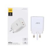 شارژر دیواری فست و PD دو پورت JBQ مدل WC-606W 45W - سفید (گارانتی یکساله رصاصی) - تصویر 1