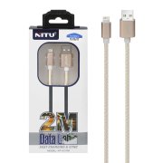 کابل شارژ 2 متری آیفون NITU مدل UC039 - طلایی (گارانتی 18 ماه تعویض نیکان همراه) - تصویر 1