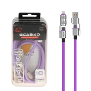 کابل شارژ PD و فست 240W چهارکاره ( گیمینگ ) 1.2 متری TSCO مدل GCA240 - یاسی (گارانتی 18 ماهه تسکو) - تصویر 1