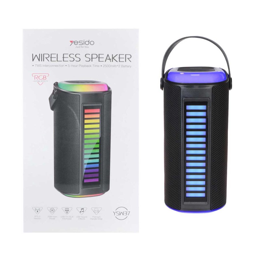 اسپیکر بی سیم شارژی 20 وات Yesido مدل YSW37 RGB - مشکی (گارانتی 18 ماه تعویض نیکان همراه) - تصویر 1
