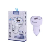 شارژر فندکی فست و PD دو پورت Shoosh مدل SH-806 67.5W - سفید - SMO - تصویر 1
